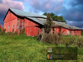 Barn under threatening sky