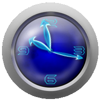 Silver Glass Analog Clock