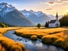 the scene captures a serene valley