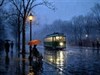 misty street scene