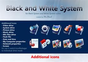 Black and White System additional icon set