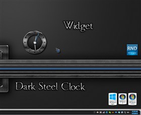 Dark Steel Clock Widget