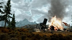 Skyrim Fire and Grass