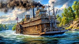 4K Old Steam Boat