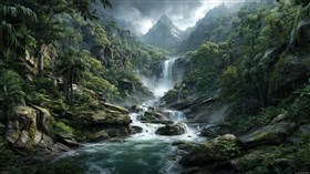 4K Jungle River Falls8