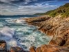 4K Rocky Shore Splash