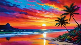 4K Painted Beach