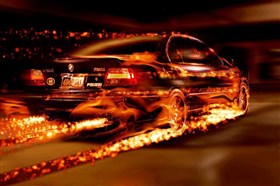 Flaming BMW