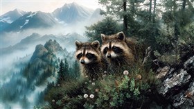 Racoon Pair