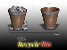 Wood Recycle bin