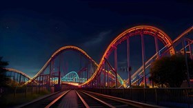 Roller Coaster at Night