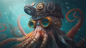 4K Steampunk Octopus