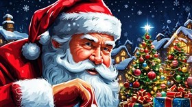 4K Painted Santa