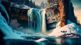 4K Winter Waterfalls