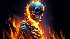 4K Fire Skull