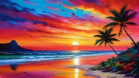 4K Painted Beach