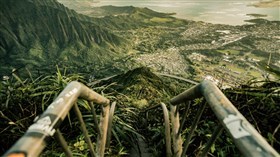 Staircase to Hawaii Mountains