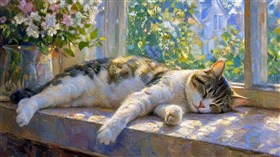 A sleepy cat