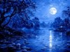 a moonlit pond