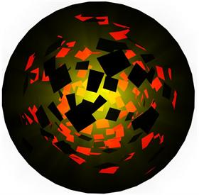 Animated 3D Icon Particles in Ball
