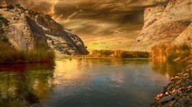 4K Autumn Lake Scape