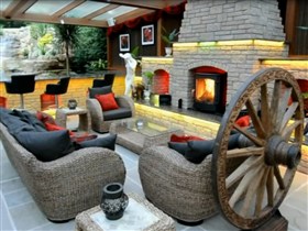 outdoor fireplace