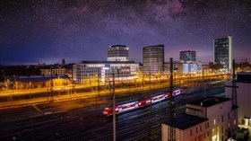 Train in the City Night