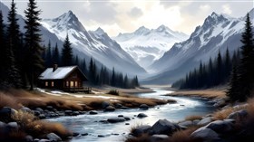 an Alaskan mountain cabin