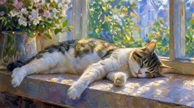A sleepy cat