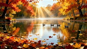 A serene autumn scene