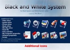 Black and White System additional icon set