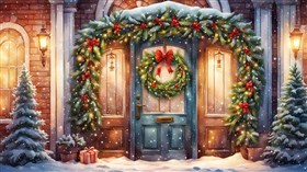 4K Holiday Doorway