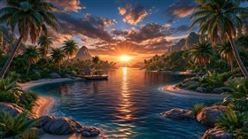 4K Island Sunset